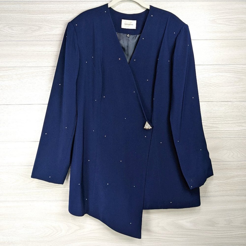 Terramina Studded Navy Blue Blazer Jacket
